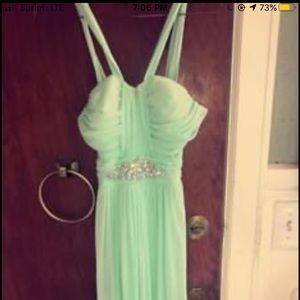 Long mint blue gown